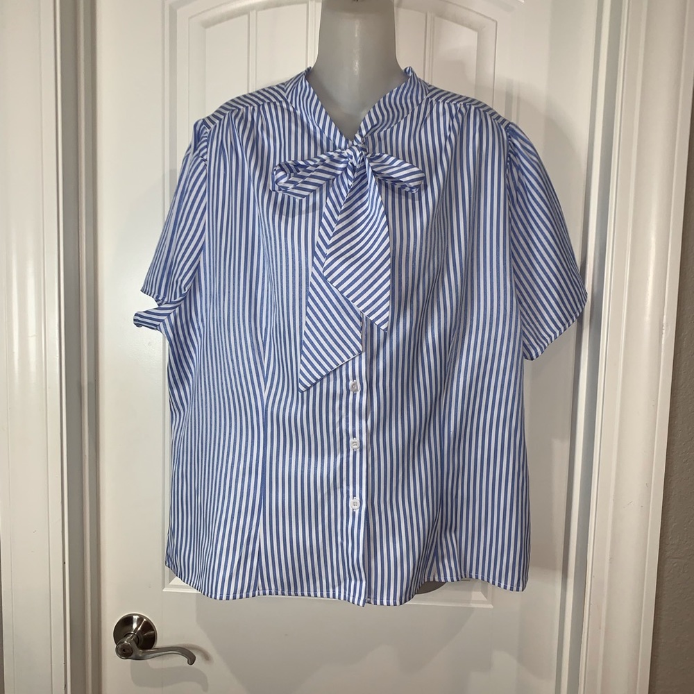 Belle Poque Blue & White Striped Top NWT